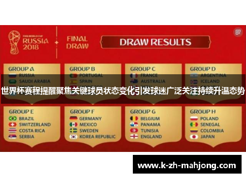 世界杯赛程提醒聚焦关键球员状态变化引发球迷广泛关注持续升温态势 世界杯赛程提醒聚焦关键球员状态变化引发球迷广泛关注持续升温态势